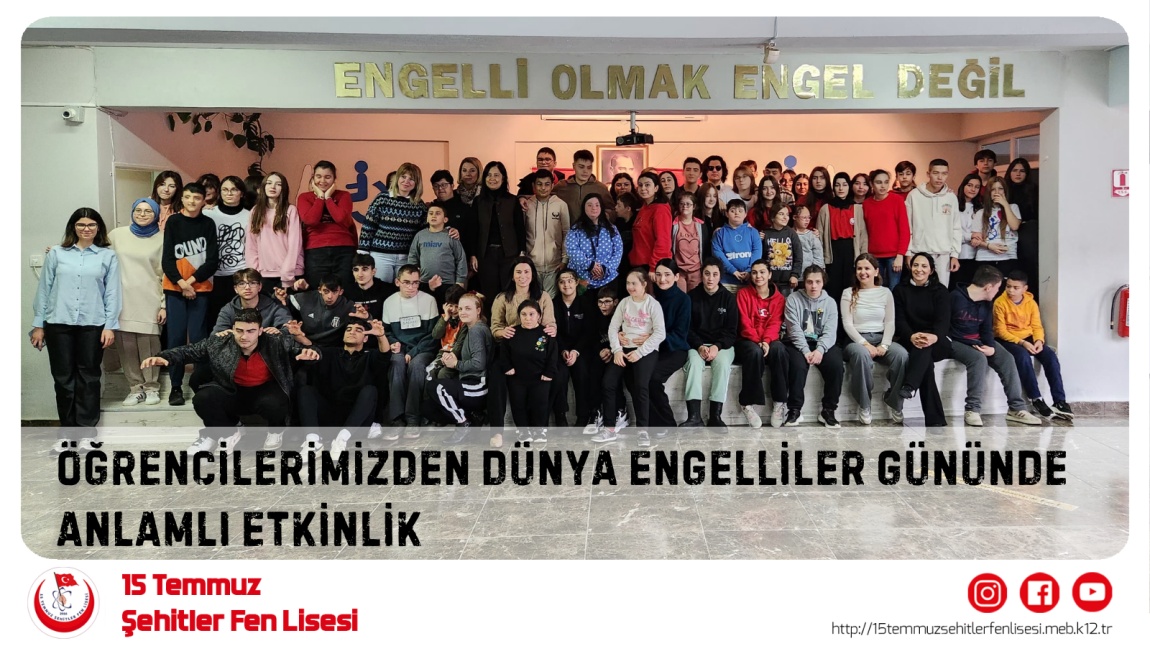 Öğrencilerimizden Dünya Engelliler Gününde Anlamlı Etkinlik