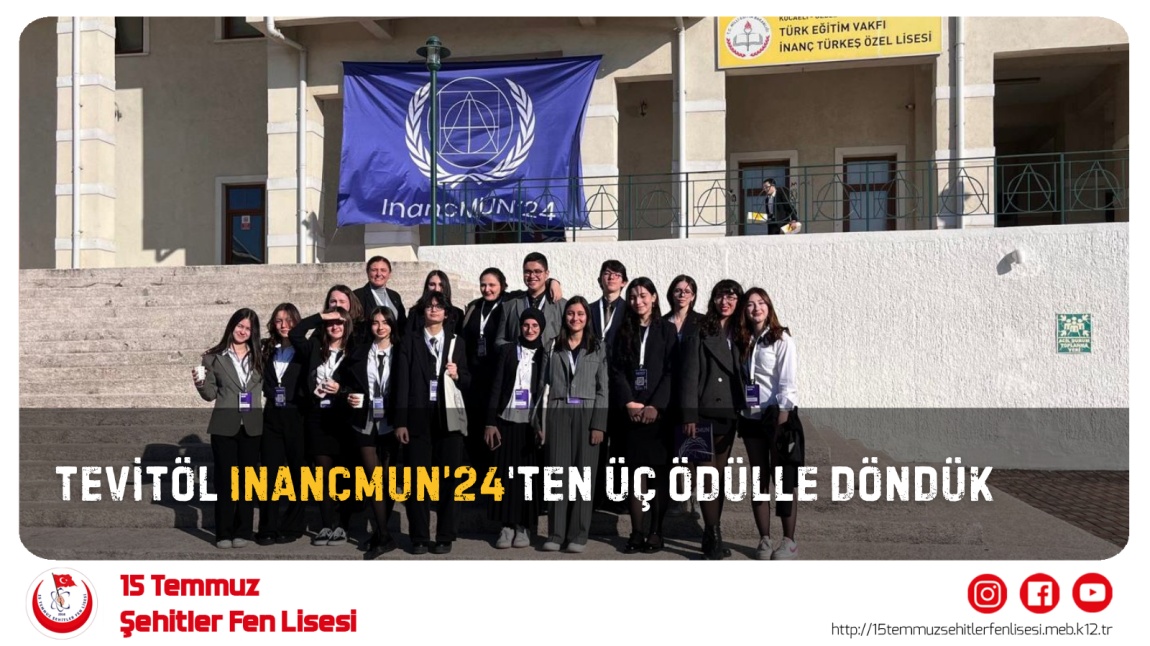 Öğrencilerimiz INANCMUN'24'ten Üç Ödülle Döndü